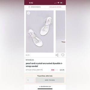 David’s Bridal Sandals - Ivory